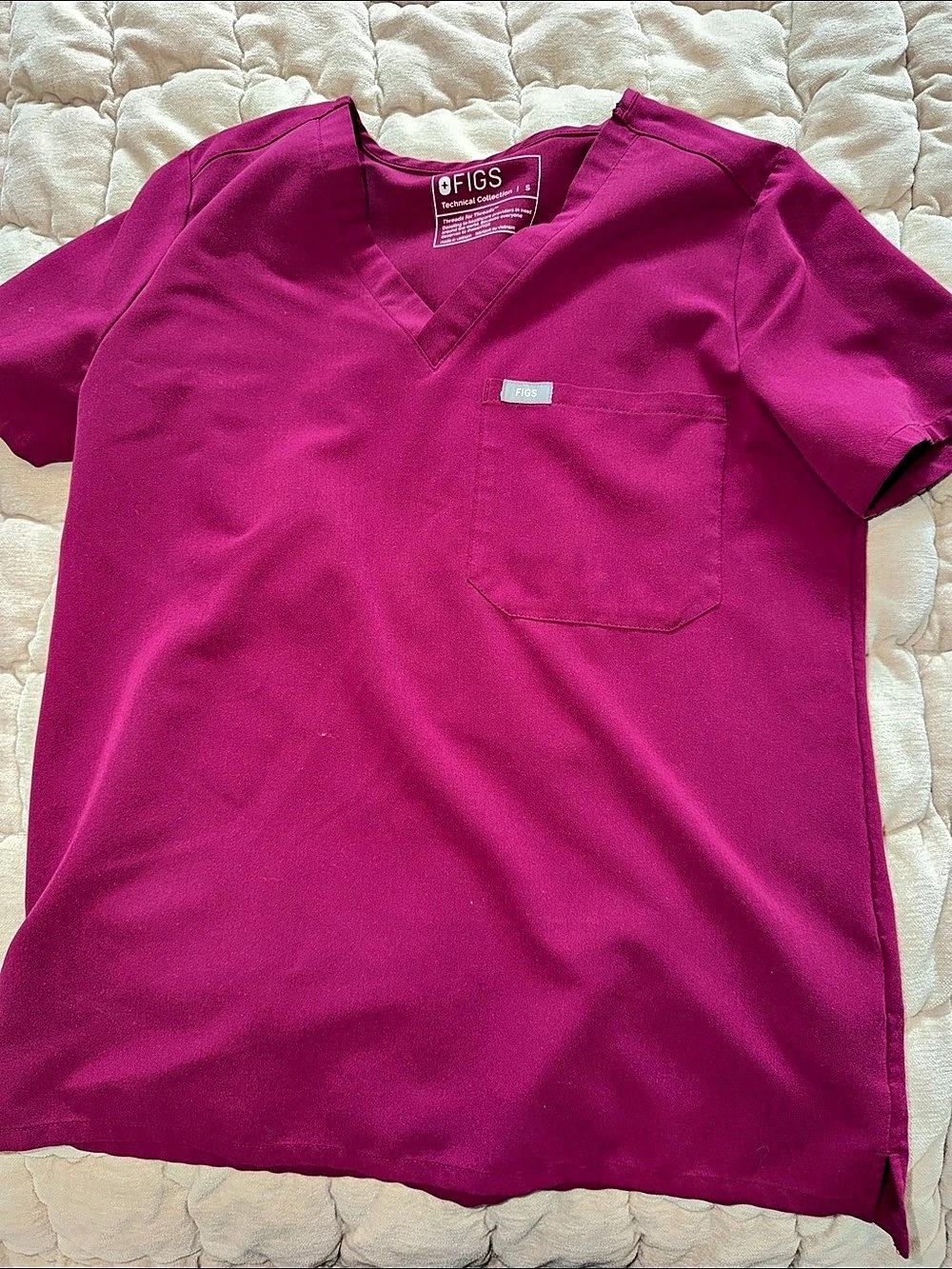 FIGS Catarina one pocket Scrub Top raspberry sorbet